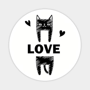 Love Cat Valentine Magnet